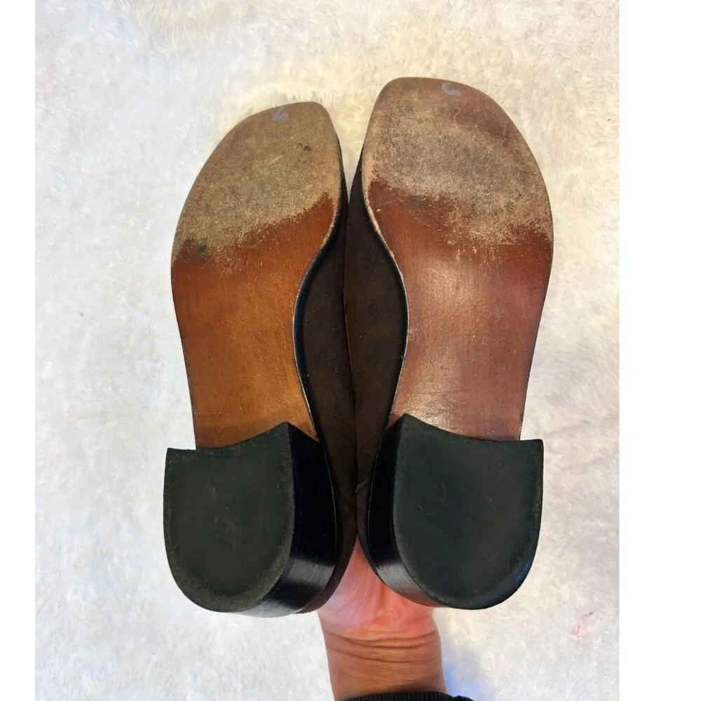 STUART WEITZMAN Brown Suede Animal Leopard Calf Hair Square Toe Loafers - Picture 6 of 9